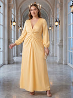 Fluid Butter Matte Satin A-Line Square Neck Backless Ankle-Length Plus Size Bridesmaid Dress - Curvevia