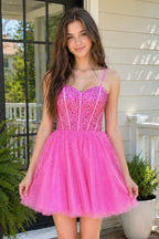 Barbie Style A Line Fuchsia Short Homecoming Dress - Curvevia