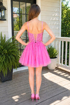 Barbie Style A Line Fuchsia Short Homecoming Dress - Curvevia