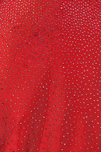 Red Strapless Mermaid Satin Beaded Long Evening Dress With Slit - Curvevia