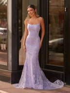 Mermaid Scoop Lace Long Evening Dress - Curvevia