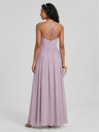 Coquette Lavender Chiffon A-Line Sweetheart Backless Ankle-Length Bridesmaid Dress - Curvevia
