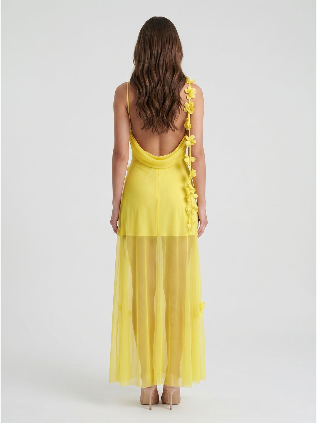 Lemon Chiffon Sheath Straight Neck Back Zip Floor Bridesmaid Dress with Pleats - Curvevia