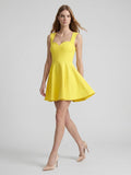 Lemon Stretch Knit A-Line Sweetheart Backless Knee-Length Bridesmaid Dress - Curvevia