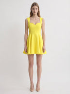 Lemon Stretch Knit A-Line Sweetheart Backless Knee-Length Bridesmaid Dress - Curvevia