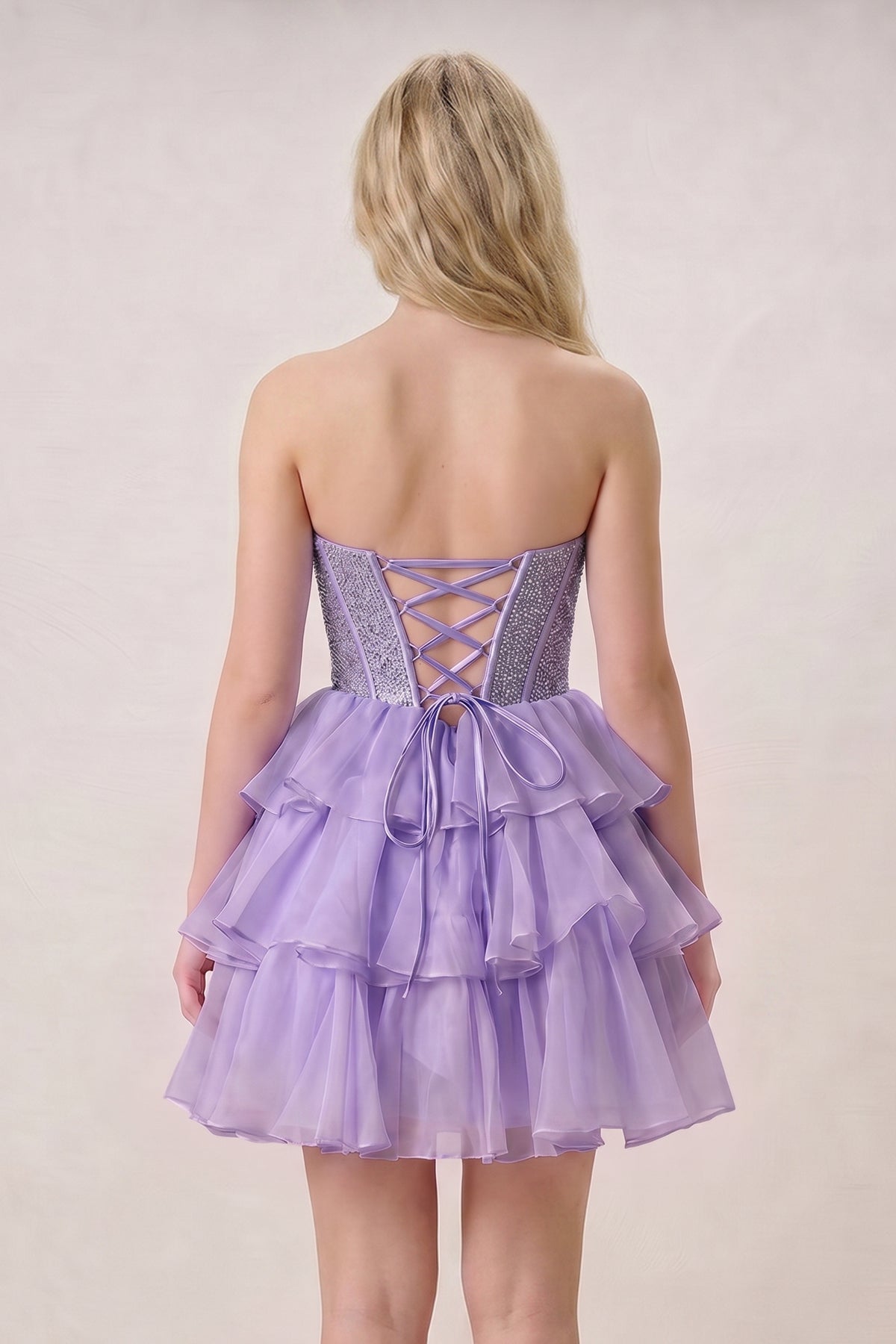 Black Strapless A Line Chiffon Beaded Mini Wedding Guest Dress With Ruffles - Curvevia