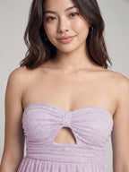 Lilac Tulle A-Line Sweetheart Backless Short Homecoming Dress with Pleating - Curvevia