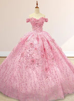 A Line Appliques Off the Shoulder Sweet Quinceanera Dresses with Beading - Curvevia