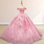 A Line Appliques Off the Shoulder Sweet Quinceanera Dresses with Beading - Curvevia