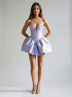 Mauve Satin A-Line Sweetheart Backless Short Homecoming Dress with Pleating - Curvevia