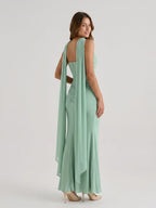 Mint Green Stretch Knit Sheath Straight Neck Back Zip Ankle Birthday Dress - Curvevia