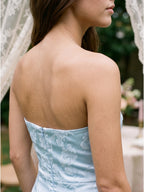 Mist Matte Satin Sheath Off-the-Shoulder Backless Asymmetrical Evening Dress - Curvevia