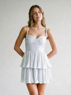 Mist Satin A-Line Sweetheart Backless Mini Homecoming Dress with Beading - Curvevia
