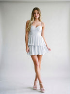 Mist Satin A-Line Sweetheart Backless Mini Homecoming Dress with Beading - Curvevia
