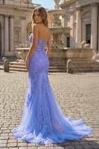 Mermaid Sweetheart Tulle Lace Evening Dress - Curvevia