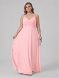 Coquette Petal Chiffon A-Line Sweetheart Backless Ankle-Length Plus Size Bridesmaid Dress - Curvevia