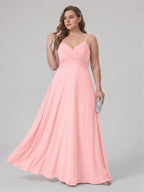 Coquette Petal Chiffon A-Line Sweetheart Backless Ankle-Length Plus Size Bridesmaid Dress - Curvevia
