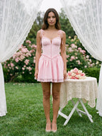 Petal Lace A-Line Sweetheart Back Zip Short Dress - Curvevia