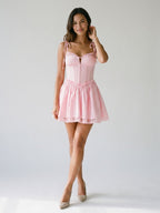 Petal Lace A-Line Sweetheart Back Zip Short Dress - Curvevia