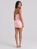 Petal Matte Satin Sheath Sweetheart Backless Short Pleated Evening Gown - Curvevia