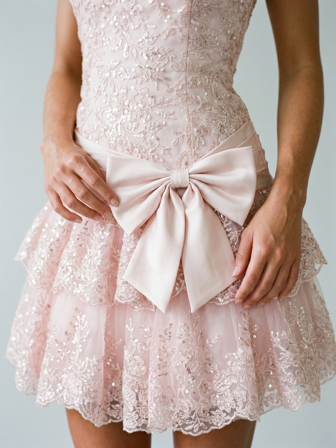Petal Satin A-Line Straight Neck Back Zip Short Homecoming Dress with Cascading Ruffles - Curvevia