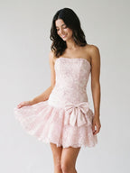 Petal Satin A-Line Straight Neck Back Zip Short Homecoming Dress with Cascading Ruffles - Curvevia
