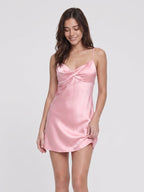 Petal Satin A-Line V-Neck Backless Short Homecoming Dress - Curvevia
