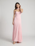 Petal Stretch Knit Trumpet Sweetheart Floor-Length Birthday Dress with Pleating - Curvevia