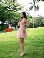 Petal Tulle A-Line Off-the-Shoulder Short Homecoming Dress with Sequins - Curvevia