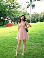 Petal Tulle A-Line Off-the-Shoulder Short Homecoming Dress with Sequins - Curvevia