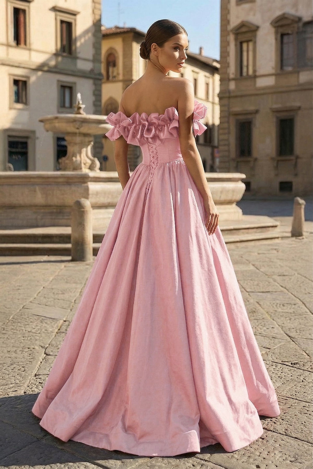 Burgundy Strapless Satin Long Wedding Guest Dress, A-Line Evening Party Dress - Curvevia
