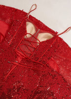 Mermaid Spaghetti Straps Appliques Evening Dress with Slit - Curvevia