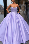 Lavender Ball Gown Spaghetti Straps Quinceanera Dress With Pocket - Curvevia