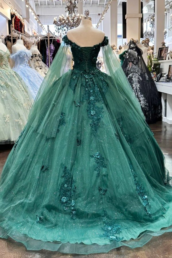 Red Long Sleeves 3D Flowers Quinceanera Dresses Appliqued - Curvevia