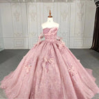 Romantic Pink Beading Quinceanera Dress Sequined Sleeveless with Bowknot - Curvevia