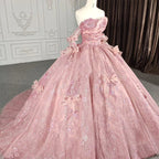 Romantic Pink Beading Quinceanera Dress Sequined Sleeveless with Bowknot - Curvevia