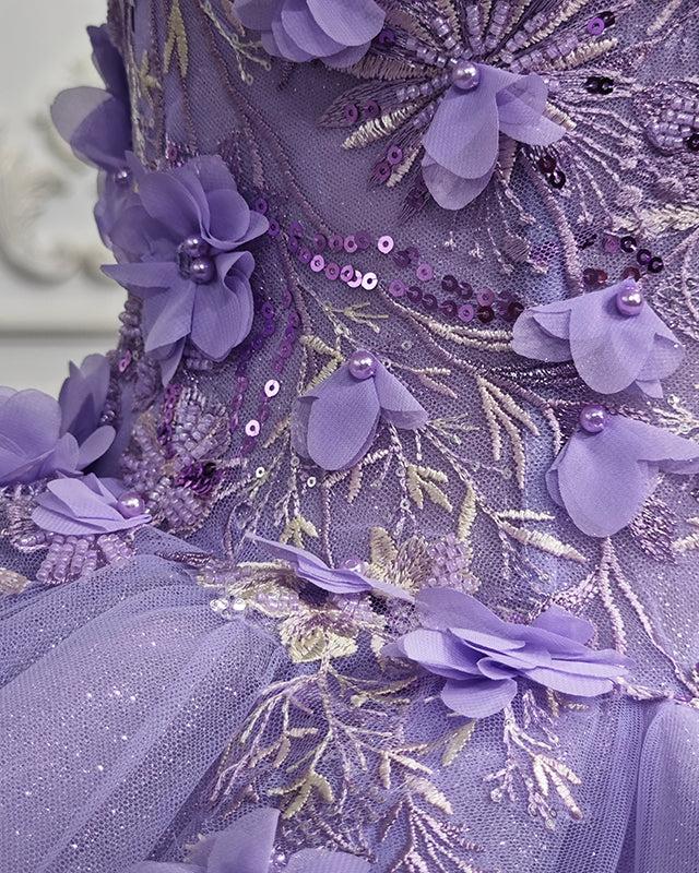 Romantic Sleeveless Beading Quinceanera Dresses with 3D Flower Appliques - Curvevia