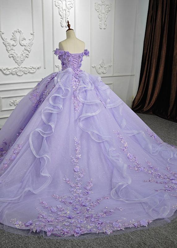 Romantic Sleeveless Beading Quinceanera Dresses with 3D Flower Appliques - Curvevia