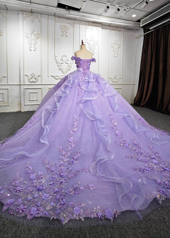 Romantic Sleeveless Beading Quinceanera Dresses with 3D Flower Appliques - Curvevia