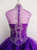 Royal Blue Organza High Neck Quinceanera Dresses Burgundy Prom Dresses - Curvevia
