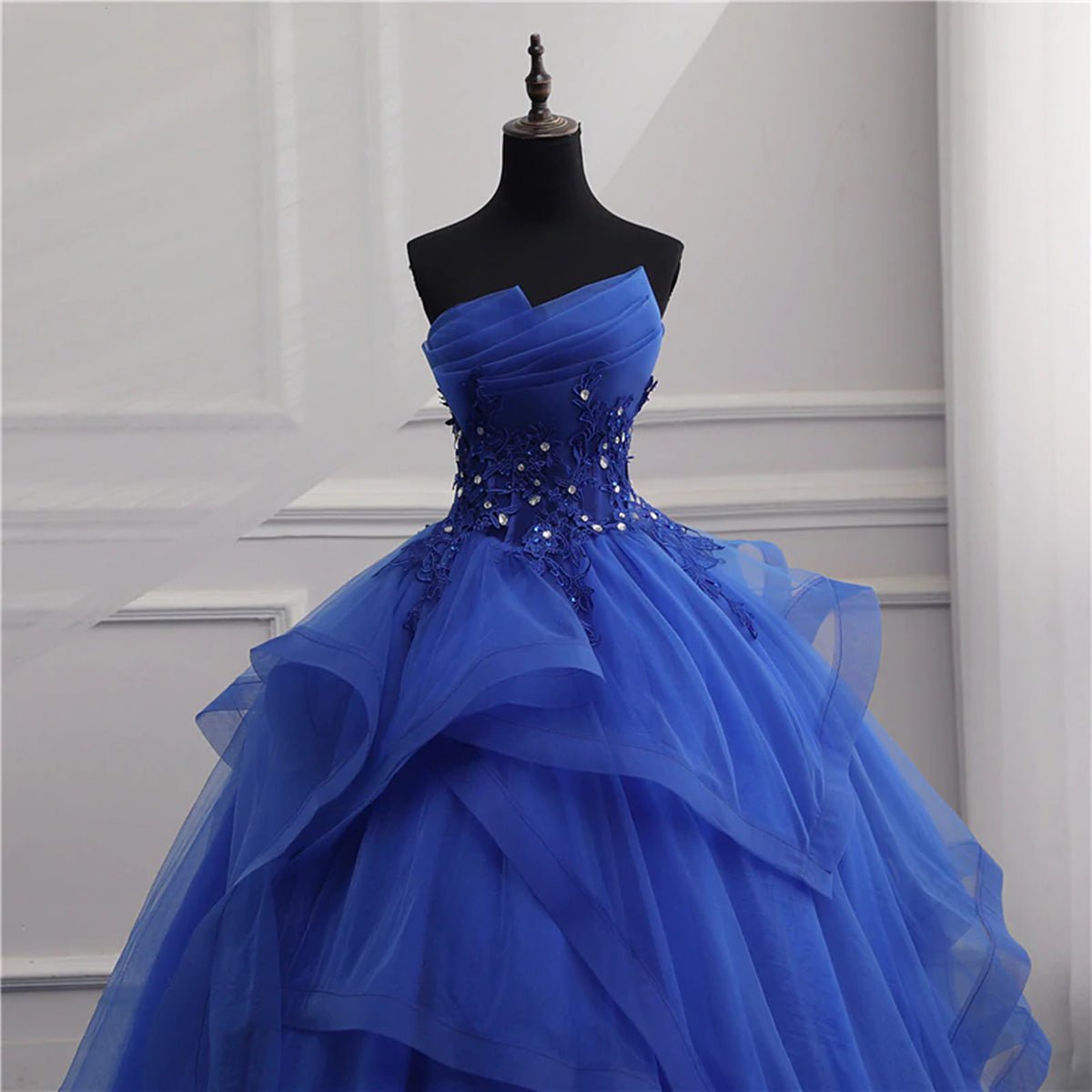 Royal Blue Lace Prom Dresses Royal Blue Lace Formal Graduation Dresses - Curvevia