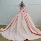 Romantic Quinceanera Organza Dress Ball Gown - Curvevia