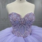 Quinceanera Dress  Strapless Ball Gown Crystal  Lavender - Curvevia