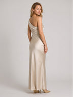 Sand Sheath One Shoulder Side Zip Floor-Length Bridesmaid Dress - Curvevia