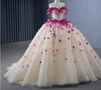 Romantic Heart  Off-the-Shoulder Tulle Quinceañera Dress - Curvevia