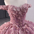 Floral Lace Sweetheart Corset Ball Gown Quinceañera Dress - Curvevia