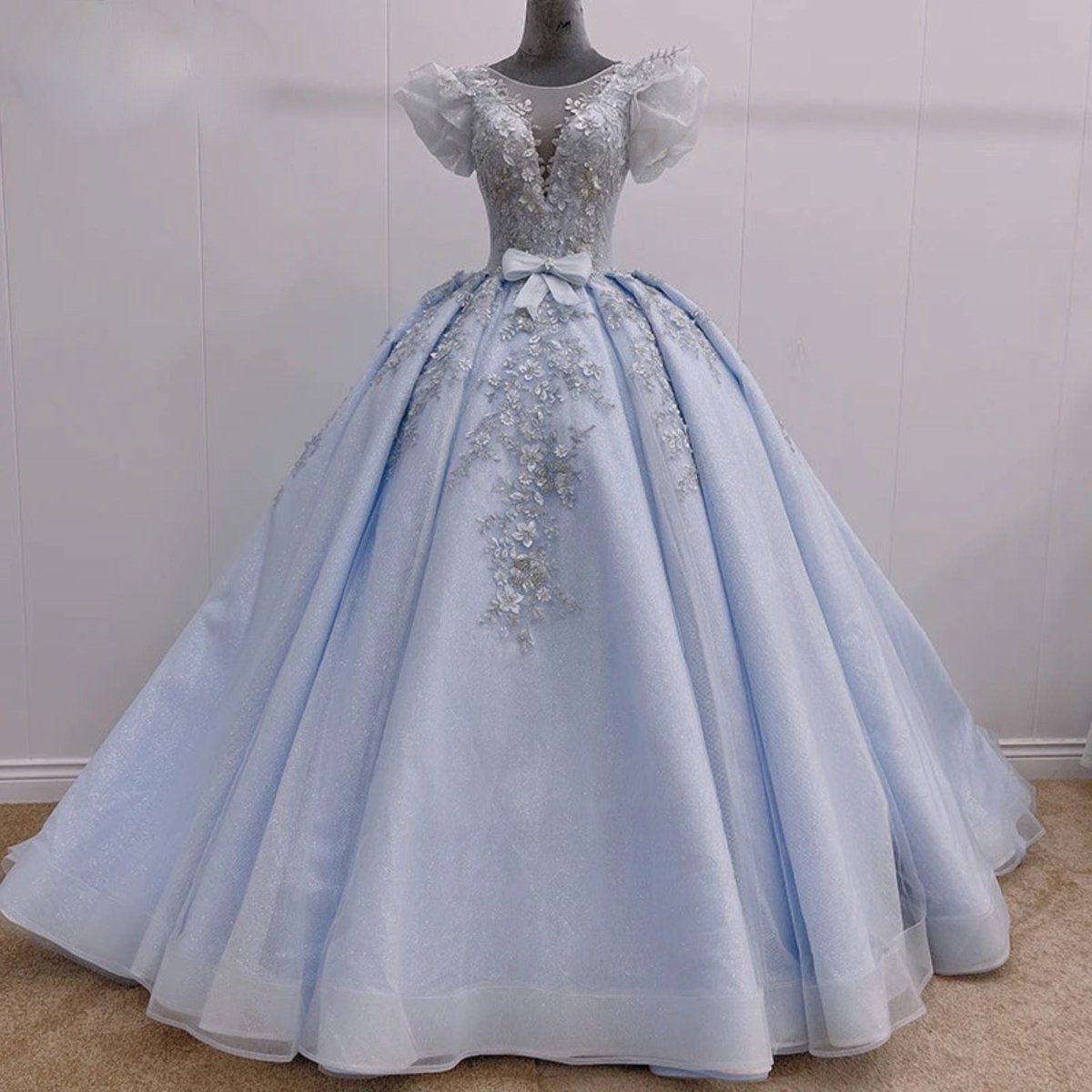 Romantic Quinceanera Organza Dress Ball Gown - Curvevia