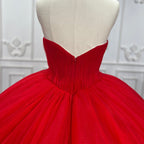 Quinceanera Dress Red Sweetheart Ruched  Prom Dresses Ball Gown - Curvevia