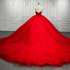 Quinceanera Dress Red Sweetheart Ruched  Prom Dresses Ball Gown - Curvevia