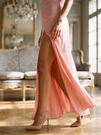 Soft Petal Satin A-Line Sweetheart Criss-Cross Strap Floor-Length Bridesmaid Dress - Curvevia